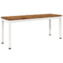 vidaXL Kerti pad 108,5 x 35 x 45 cm Tömör Akácfa Természetes és Fehér