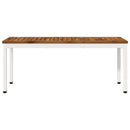 vidaXL Kerti pad 108,5 x 35 x 45 cm Tömör Akácfa Természetes és Fehér