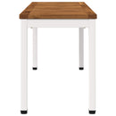 vidaXL Kerti pad 108,5 x 35 x 45 cm Tömör Akácfa Természetes és Fehér