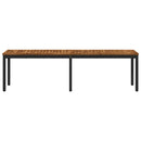 vidaXL Kerti pad 161 x 35 x 45 cm Tömör Akácfa Természetes és Fekete