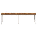 vidaXL Kerti pad 161 x 35 x 45 cm Tömör Akácfa Természetes és Fehér