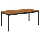 vidaXL Kerti étkezőasztal Természetes és Fekete 180 x 88,5 x 75 cm