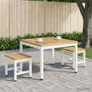 vidaXL Dohányzóasztal Fehér 60 x 60,5 x 36 cm Tömör Akácfa