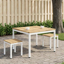vidaXL Dohányzóasztal Fehér 80 x 80,5 x 45 cm Tömör Akácfa