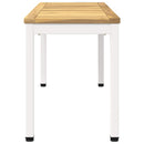 vidaXL Kerti pad 108,5 x 35 x 45 cm Tömör Akácfa Fehér Négyszögletes