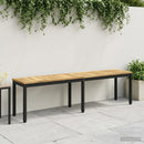 vidaXL Kerti pad 161 x 35 x 45 cm Tömör Akácfa Fehér és Fekete