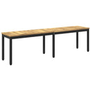 vidaXL Kerti pad 161 x 35 x 45 cm Tömör Akácfa Fehér és Fekete