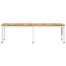 vidaXL Kerti pad 161 x 35 x 45 cm Tömör Akácfa Fehér Négyszögletes