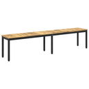 vidaXL Kerti pad 201 x 35 x 45 cm Tömör Akácfa Fehér és Fekete