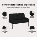 vidaXL Kanapék párnával 110cm Fekete Furnér