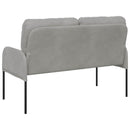 vidaXL Kanapék párnával 110cm Világosszürke Furnér