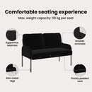 vidaXL Kanapék párnával 110cm Fekete Furnér