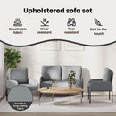 vidaXL Ülőgarnitúrák 3 pcs Világosszürke 115 x 56 x 80 cm Furnér
