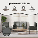 vidaXL Ülőgarnitúrák 3 pcs Sötétszürke 115 x 56 x 80 cm Furnér