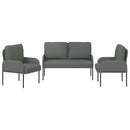 vidaXL Ülőgarnitúrák 3 pcs Sötétszürke 115 x 56 x 80 cm Furnér