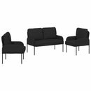 vidaXL Ülőgarnitúrák párnával 3 pcs Fekete 115 x 56 x 80 cm Furnér