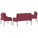 vidaXL Ülőgarnitúrák párnával 3 pcs Bordó 115 x 56 x 80 cm Furnér