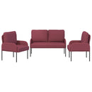 vidaXL Ülőgarnitúrák párnával 3 pcs Bordó 115 x 56 x 80 cm Furnér