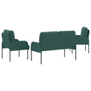 vidaXL Ülőgarnitúrák párnával 3 pcs Sötétzöld 115 x 56 x 80 cm Furnér