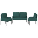vidaXL Ülőgarnitúrák párnával 3 pcs Sötétzöld 115 x 56 x 80 cm Furnér
