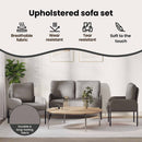 vidaXL Ülőgarnitúrák párnával 3 pcs Tópszínű 115 x 56 x 80 cm Furnér