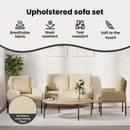 vidaXL Ülőgarnitúrák párnával 3 pcs Krém 115 x 56 x 80 cm Furnér