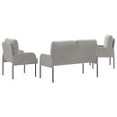 vidaXL Ülőgarnitúrák 3 pcs Világosszürke 115 x 56 x 80 cm Furnér