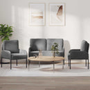 vidaXL Ülőgarnitúrák 3 pcs Sötétszürke 115 x 56 x 80 cm Furnér