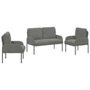 vidaXL Ülőgarnitúrák 3 pcs Sötétszürke 115 x 56 x 80 cm Furnér