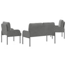 vidaXL Ülőgarnitúrák 3 pcs Sötétszürke 115 x 56 x 80 cm Furnér