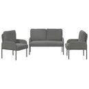 vidaXL Ülőgarnitúrák 3 pcs Sötétszürke 115 x 56 x 80 cm Furnér