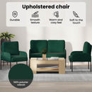 vidaXL Ülőgarnitúrák párnával 3 pcs Sötétzöld 115 x 56 x 80 cm Furnér