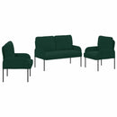vidaXL Ülőgarnitúrák párnával 3 pcs Sötétzöld 115 x 56 x 80 cm Furnér