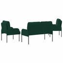 vidaXL Ülőgarnitúrák párnával 3 pcs Sötétzöld 115 x 56 x 80 cm Furnér