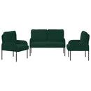 vidaXL Ülőgarnitúrák párnával 3 pcs Sötétzöld 115 x 56 x 80 cm Furnér