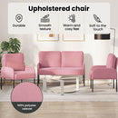 vidaXL Ülőgarnitúrák párnával 3 pcs Rózsaszín 115 x 56 x 80 cm Furnér