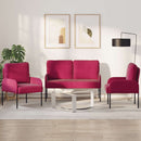 vidaXL Ülőgarnitúrák 3 db Bordó 115 x 56 x 80 cm Bársony