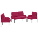 vidaXL Ülőgarnitúrák párnával 3 pcs Bordó 115 x 56 x 80 cm Furnér
