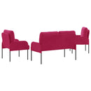 vidaXL Ülőgarnitúrák párnával 3 pcs Bordó 115 x 56 x 80 cm Furnér