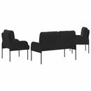 vidaXL Ülőgarnitúrák párnával 3 pcs Fekete 115 x 56 x 80 cm Furnér
