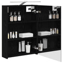 vidaXL Fürdőszobai tükörszekrény Fekete tölgy 50 x 14,5 x 70 cm