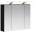 vidaXL Fürdőszobai tükörszekrény Fekete tölgy 60 x 14,5 x 50 cm