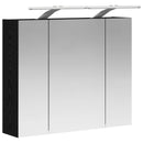 vidaXL Fürdőszobai tükörszekrény Fekete tölgy 60 x 14,5 x 50 cm