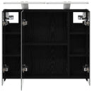 vidaXL Fürdőszobai tükörszekrény Fekete tölgy 60 x 14,5 x 50 cm