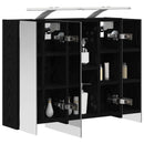 vidaXL Fürdőszobai tükörszekrény Fekete tölgy 60 x 14,5 x 50 cm