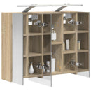 vidaXL Fürdőszobai tükörszekrény Sonoma tölgy 60 x 14,5 x 50 cm
