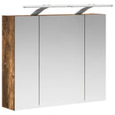 vidaXL Fürdőszobai tükörszekrény Füstölt tölgy 60 x 14,5 x 50 cm