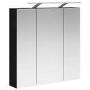 vidaXL Fürdőszobai tükörszekrény Fekete tölgy 70 x 14,5 x 70 cm