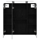 vidaXL Fürdőszobai tükörszekrény Fekete tölgy 70 x 14,5 x 70 cm