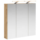 vidaXL Fürdőszobai tükörszekrény Művészi tölgy 70 x 14,5 x 70 cm